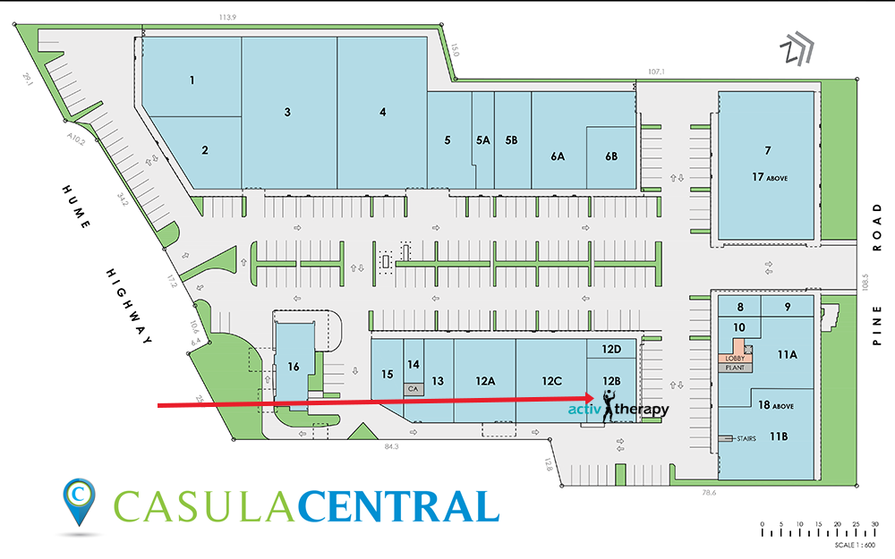 Map showing Activ Therapy location