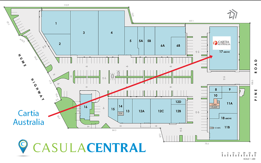 Map showing Cartia Australia location