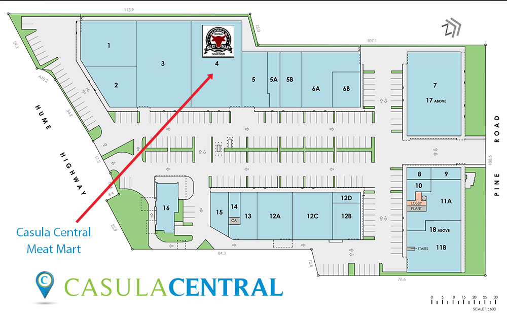 Map showing Casula Central Meat Mart location