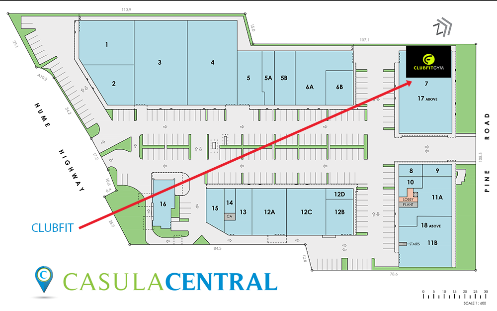 Map showing Clubfit Gym location