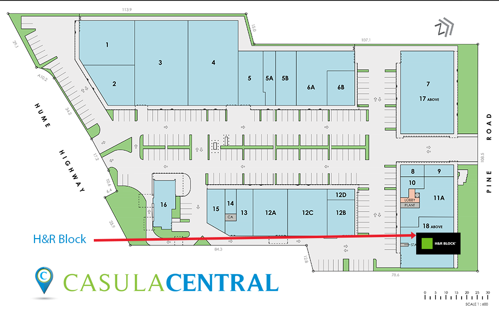 Map showing H&R Block location