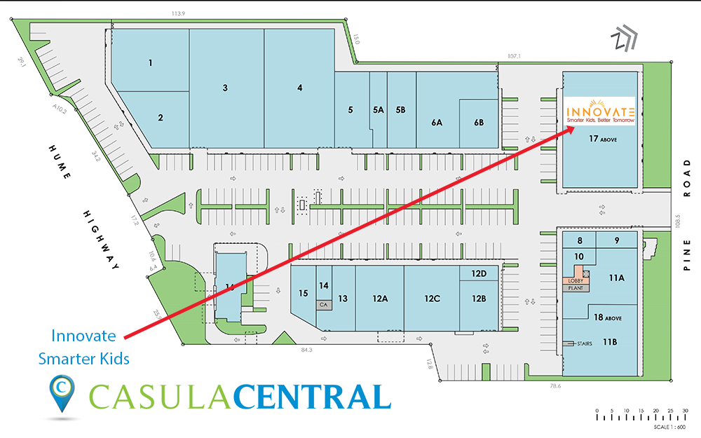 Map showing Innovate Kids location