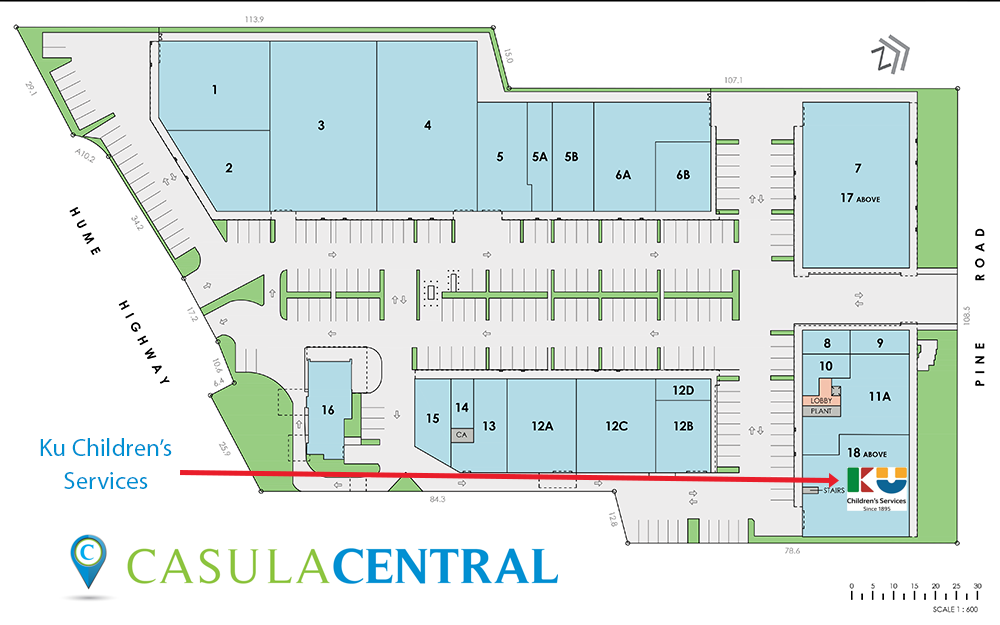 Map showing KU Children's Services location