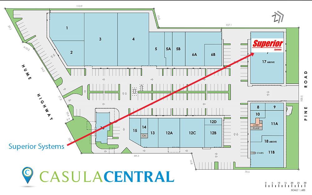 Map showing Superior Systems location