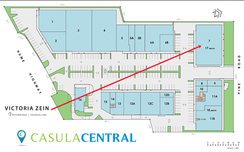Map showing Victoria Zein Psychology + Consulting location