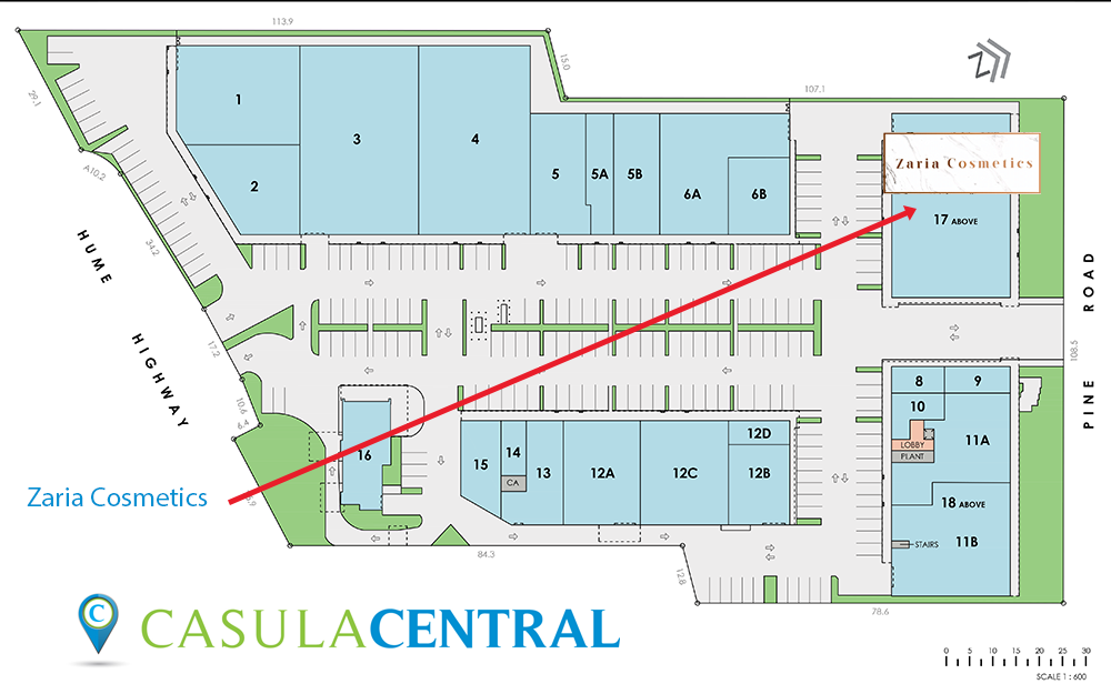 Map showing Zaria Cosmetics location
